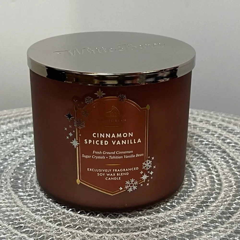 BBW Cinnamon Spiced Vanilla 3 Wick Scented Candle NWT